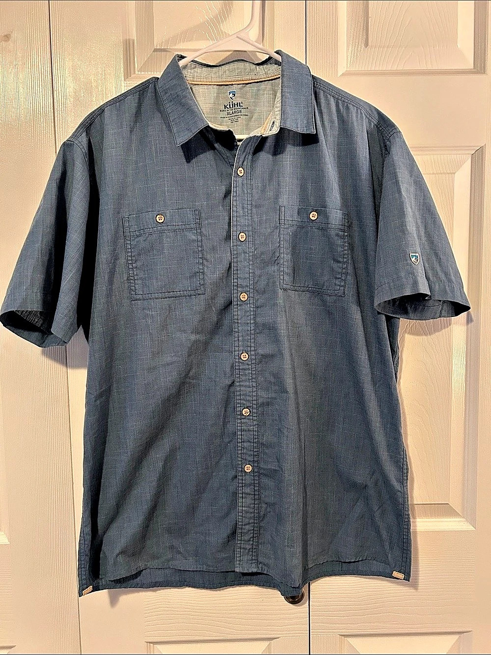 Kuhl 19S Short Sleeve Button Down in Blue Size XL